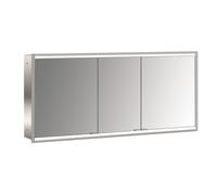 emco prime 2 Armario con espejo iluminado, 1400 mm, 3 puertas, modelo emportado, 949706363, Color: aluminio/blanco