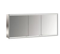 emco prime 2 Armario con espejo iluminado, 1600 mm, 3 puertas, modelo emportado, 949706358, Color: aluminio/blanco
