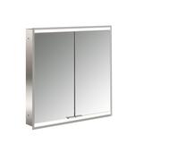 emco prime 2 Armario con espejo iluminado, 600 mm, 2 puertas, modelo emportado, 949706233, Color: aluminio/espejo