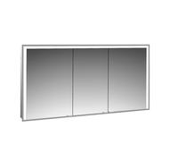 emco prime 3 armario con espejo, 1400mm, 3 puertas, modelo empotrado, 949717307, Color: aluminio/blanco