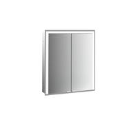 emco prime 3 armario con espejo, 600mm, 2 puertas, modelo empotrado, 949717202, Color: aluminio/espejo