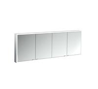 emco prime Armario con espejo iluminado, 1800 mm, 4 puertas, con paredes laterales de espejo, modelo de superficie, 949706288, Color: aluminio/espejo