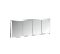 emco prime Armario con espejo iluminado, 1800 mm, 4 puertas, modelo emportado, 949706398, Color: aluminio/blanco