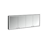 emco prime Armario con espejo iluminado, 2000 mm, 4 puertas, modelo emportado, 949713599, Color: negro/espejo