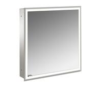 emco prime Armario con espejo iluminado, 600 mm, 1 puerta, tope derecho, modelo emportado, 949706270, Color: aluminio/espejo