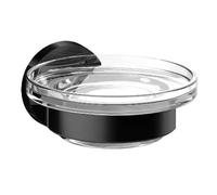 Emco Round jabonera de pared negro-transparente 433013300