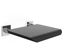 Emco System2 - Asiento de Ducha Plegable de plástico y Metal, práctico Soporte de Ducha soporta hasta 110 kg, Certificado TÜV, Color Negro