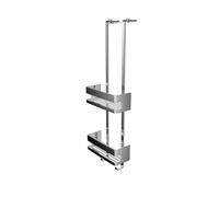 Emco SYSTEM2 Soporte para puerta con dos cestas de ducha, estante de ducha de metal de alta calidad, cesta de ducha sin taladrar para utensilios de baño, cromo, cromo