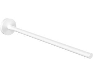 emco Toallero Redondo con un Brazo para Montaje en Pared, sin Agujeros, 30 cm, Barra rígida de Metal, Soporte para Toallas, Color Blanco Mate