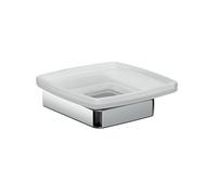 Emco Trend 023000100 - Jabonera (Cristal Satinado, con Soporte Cromado, para jabón de Manos y jabones centrales, Ancho de 120 mm)