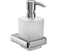 emco tendencia dispensador de jabón líquido, recipiente de cristal satinado, bomba dosificadora de plástico, cromado, 022100100