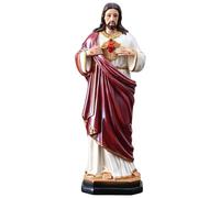 Emdvsco Estatua religiosa de resina de corazón de Jesús, 21,5 cm, escultura católica para decoración del hogar para altar, escritorio, estante, regalo de fe para confirmación de bautismo