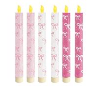 Emdvsco Velas cónicas sin llama | Candelabros parpadeantes de corazón para el día de San Valentín, velas cónicas LED sin llama, para el hogar, comedor, mesa, centro de mesa, chimenea, al aire libre