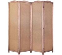 EME Biombo Francés 180x180 cm Biombo Plegable Separador de Ambientes de 4 Paneles Separador de Estancias de Madera con Fibras Naturales- Biombo Plegable- Separador de Habitaciones