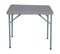 EME Mesa Cuadrada Plegable Color Gris Oscuro Dimensiones 86 x 86 cm. Mesa Plegable Hostelería de Polietileno de Alta Densidad Apta para Eventos de Interior y Exterior