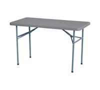 EME Mesa Rectangular Plegable para Eventos Color Gris Oscuro Dimensiones 120 x 60 cm Material Polietileno de Alta Densidad Apta para Eventos de Interior y Exterior