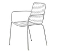EME Silla de Jardín Menorca Color Blanco - Estructura Resistente y Duradera Fabricada en Acero. Diseño Industrial. Apta para Usar Tanto en Interior como en Exterior. Apilable.