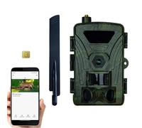 EMEBAY 4G Cámara de Caza con Tarjeta SIM Europea, 4K Cámara Exterior Monitoreo Inalámbrico de Fauna, Nocturno Infrarrojo Invisible, Batería Independiente, PIR Detección, Instant Alert