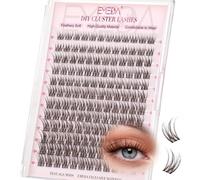 EMEDA 10mm Pestañas en Racimos Marrones | Efecto natural Extensiones de pestañas DIY| Banda Transparente Ultraligera | Resistente al Agua | Natural Cluster lashes
