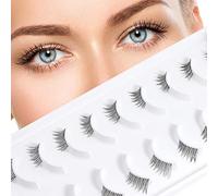 EMEDA Medias Pestañas Transparentes En Tira 10 Pairs Pestañas de esquina De Aspecto Natural Half Lashes Clear Band 3D Corner Eyelashes (Accent half lashes)