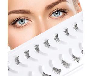 EMEDA Medias Pestañas Transparentes En Tira 10 Pairs Pestañas de esquina De Aspecto Natural Half Lashes Clear Band 3D Corner Eyelashes (Accent half lashes)