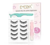 EMEDA Natural Pestañas postizas Esponjosas 5 Pares Medias Gruesas y Largas Aplicador Natural Look