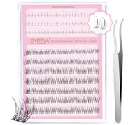 EMEDA pestañas autoadhesivas naturales kit de pestañas en racimo sin pegamento Pestañas inferiores DIY Racimos de pestañas preencoladas con pinzas (Fishtail mix)