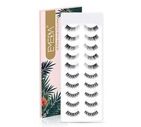 EMEDA Pestañas Postizas Naturales 10 Pares 2 Estilos Pestañas naturales de banda transparente Pestañas suaves Pestañas de ojo de gato Pestañas ligeras 100% hechas a mano Natural false lashes (mix)