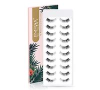 EMEDA Pestañas Postizas Naturales 10 Pares Pestañas naturales de banda transparente Pestañas suaves Pestañas de ojo de gato Pestañas ligeras 100% hechas a mano Natural false lashes (Cinderella)