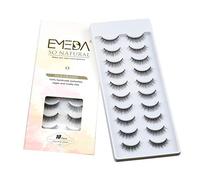 EMEDA Pestañas Postizas Naturales estilo 10, Pestañas Suaves y Esponjosas 3D Pestañas De Visón De Imitación, Tira De Pestañas Postizas Natural False Lashes Cateye Lashes Wispy Eyelashes(A1)