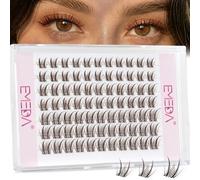 EMEDA Racimos de Pestañas Marrones Individuales de Efecto Wispy Natural, Extensión de Pestañas para Lash Clusters DIY en Casa, Mezcla 8 10 12mm, con Rizado D, Banda Invisible Lash(SNR111-brown)