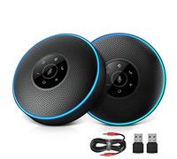 EMEET Juego de altavoces Bluetooth para conferencias: 2 altavoces con dongle, altavoces de conferencia con micrófono, reconocimiento de voz de 360°, Plug & Play, para llamadas/conferencias/reuniones