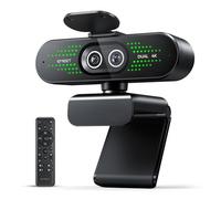 EMEET Nova 4K Webcam Doble Cámara para PC, Gran Angular y Teleobjetivo, Zoom Híbrido MAX 11X, Enfoque PDAF, Control Remoto, Luces RGB, Webcam con Micrófono para Llamadas Empresariales o Personales