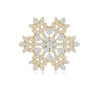 EMEGCY Broche de copo de nieve para mujer, broche de solapa, accesorios de ropa, joyería de moda, regalo de Navidad para mamá y esposa, Cobre, Base