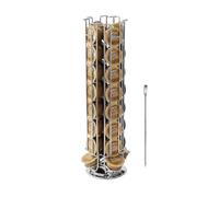 EMEJEY® Organizador de Cápsulas de Café Compatible con Dolce Gusto - 32 Cápsulas - Soporte Giratorio 360° - Acero Cromado Inoxidable con Base Antideslizante - Incluye Lápiz Decorador