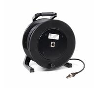 Emelec VíasCom R-DATA-6000/TC/050 - 50m Cable EXTRA FLEXIBLE CAT6 SF/UTP BC 4x2x23AWG montado en Portacables con Chasis tipo cuerpo XLR y RJ45 Toolless 50µ - PVC Flexible - Color Negro