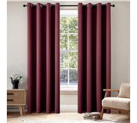 EMEMA Cortinas opacas burdeos con ojales de 260 cm de largo, cortinas opacas suaves para habitaciones, juego de 2 cortinas opacas para sala de estar, dormitorio, cortinas opacas con ojales, cada una