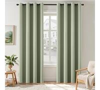 EMEMA Cortinas opacas con ojales, 235 cm de largo, color verde salvia, cortinas opacas para habitaciones, 2 unidades, para salón, dormitorio, cortinas opacas con ojales, cada una de 235 x 140 cm (alto