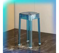 EMENAR Hogar Taburete Transparente, 46cm Taburetes Apilables Taburete Cocina, Sillas De Comedor Ligeras Silla De Café De Acrílico, Múltiples Estilos (Color : Blue, Size : 5 PC)
