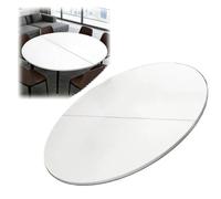 EMENKD 2-Fold Portable Wooden Dining No Legs, 30 40inch Large Round Folding Tabletop Extender Foldable Table Top For Family Meals Parties(White,80cm/30inch)