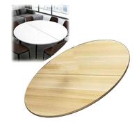 EMENKD 2-Fold Portable Wooden Dining No Legs, 30 40inch Large Round Folding Tabletop Extender Foldable Table Top For Family Meals Parties(Walnut,100cm/40inch)