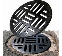 EMENKD 20 30 40 50 60 70cm Rejilla De Drenaje Redonda Rejilla Desague Para Exterior Colador De Drenaje De Hierro Para Patio, Parque Y Jardín(20cm (8"))