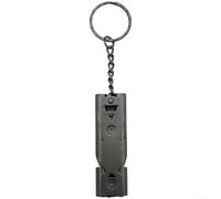 Emer-gency Silbato de supervivencia, 150 dB de doble tubo de decibelio alto con llavero para acampar al aire libre, senderismo, accesorios de seguridad (negro)