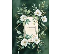 Emerald Blossom Notebook: Elegant Botanical Floral Lined Journal with Watercolor White Flowers, Premium Writing Notebook for Notes, Journaling, School, Office, and Everyday Use