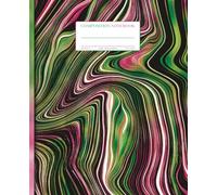 EMERALD BLUSH College Ruled Composition Notebook, 7.5″ x 9.25″, Green & Pink Liquid Marble Agate Stone Cover, 160 Pages: Elegant Marble-Pattern Writing Notebook for School, Work, or Home