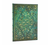 Paperblanks - Cuaderno de tapa dura Emerald Flower (Nature’s Grace) Midi sin líneas, cierre elástico