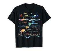 Emerald Isle, Carolina del Norte, Tortuga Marina, Amante de la Playa Camiseta gráfica económica, Hombre, Negro, XL