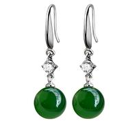 Emerald Jewelry Chalcedony Topaz Gemstone Drop 925 High-End Earrings