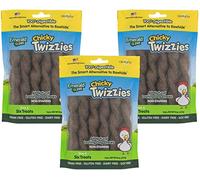 Emerald Pet 3 Bags of Chicky Twizzies, 8 Ounces, Dairy- Soy- Gluten- and Grain-Free Dog Chews, Made in The USA