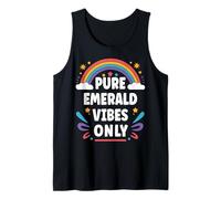 Emerald Vibes Only Cute Retro Girls Emerald Name Camiseta sin Mangas